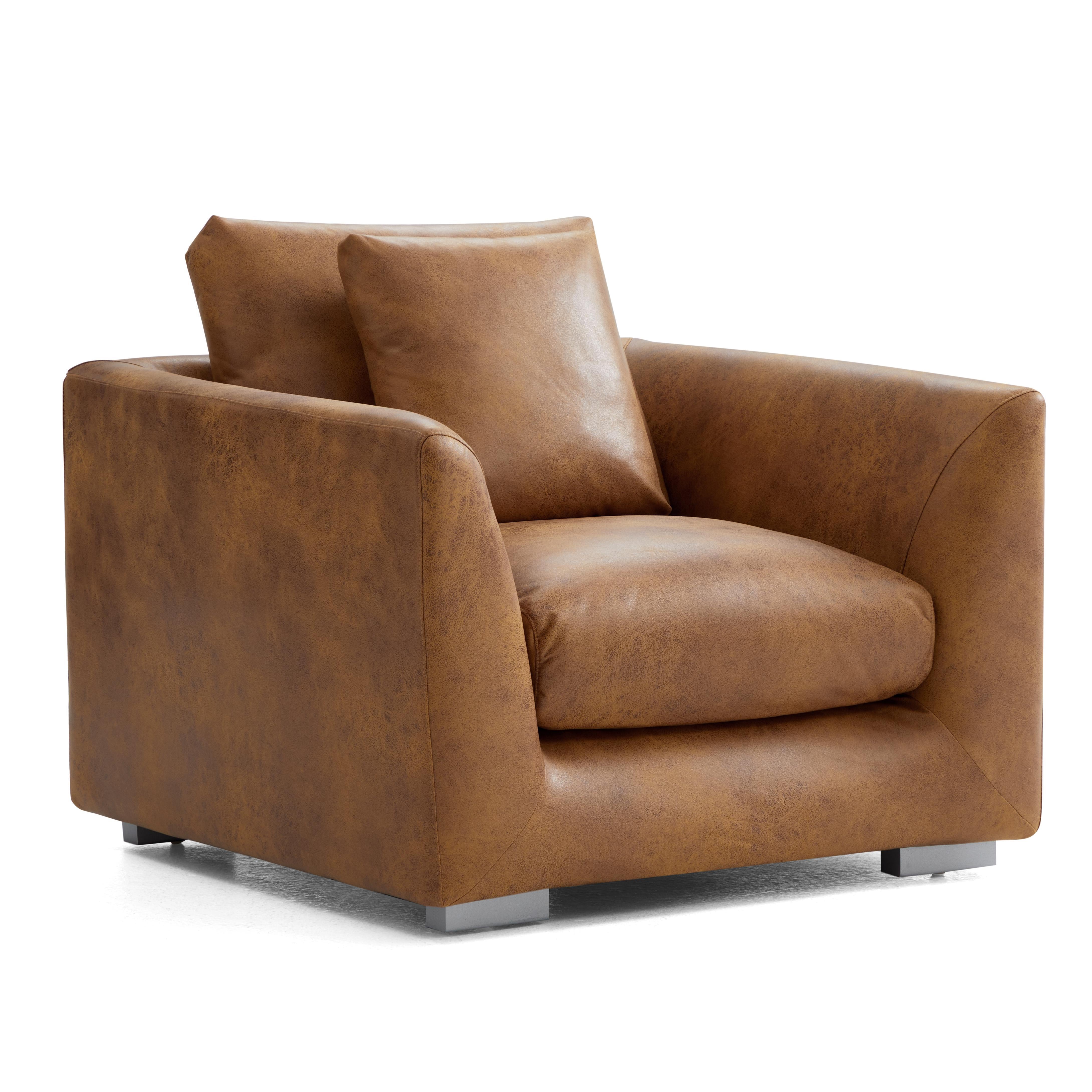 Aalto Boutique Tan Air Leather Feathers Armchair