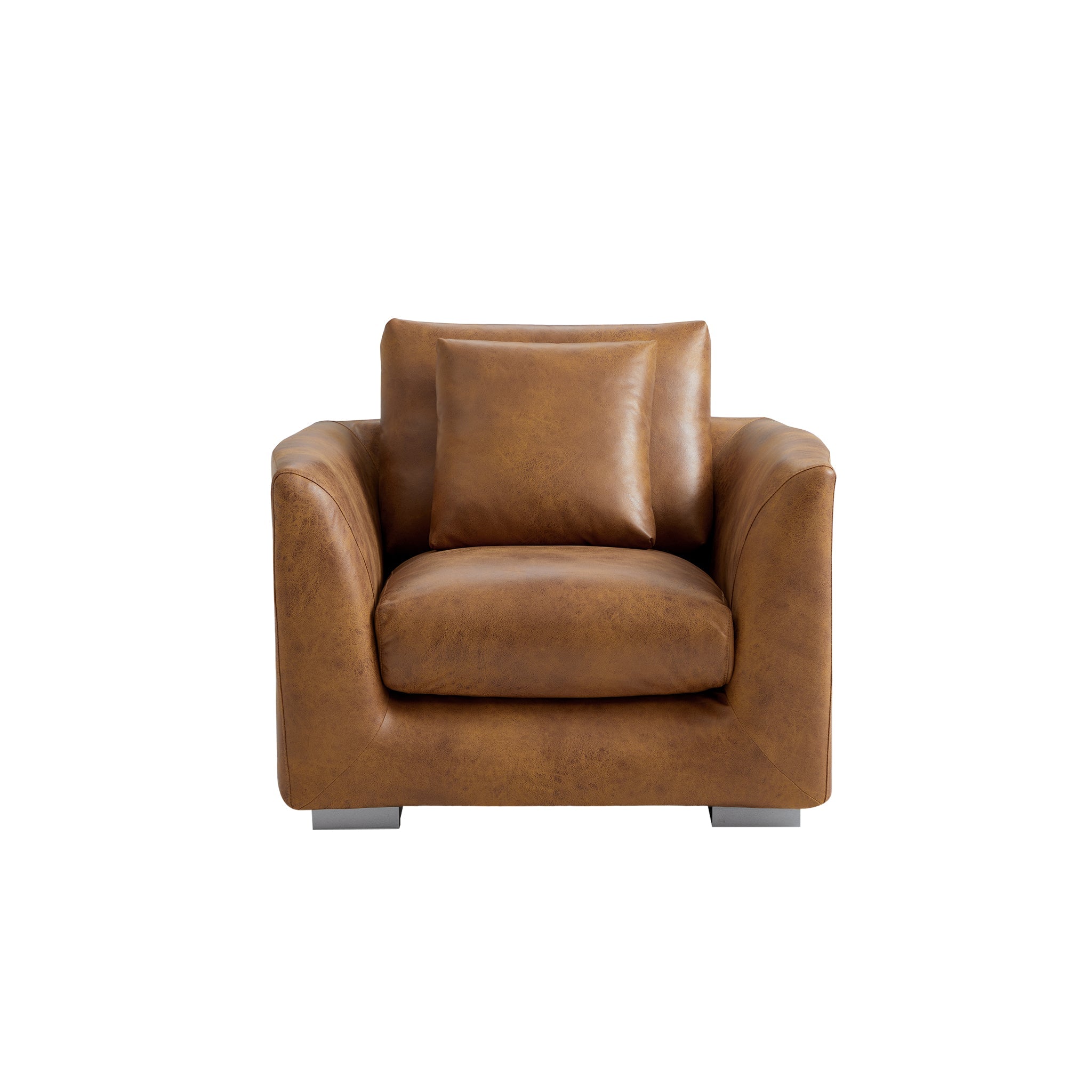 Aalto Boutique Tan Air Leather Feathers Armchair