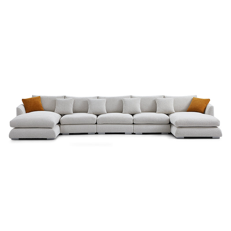 Aalto Boutique Boucle White Feathers U Sectional