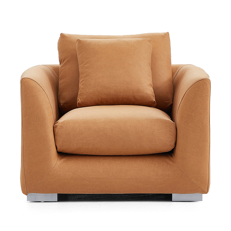 Aalto Boutique Camel Air Leather Feathers Armchair