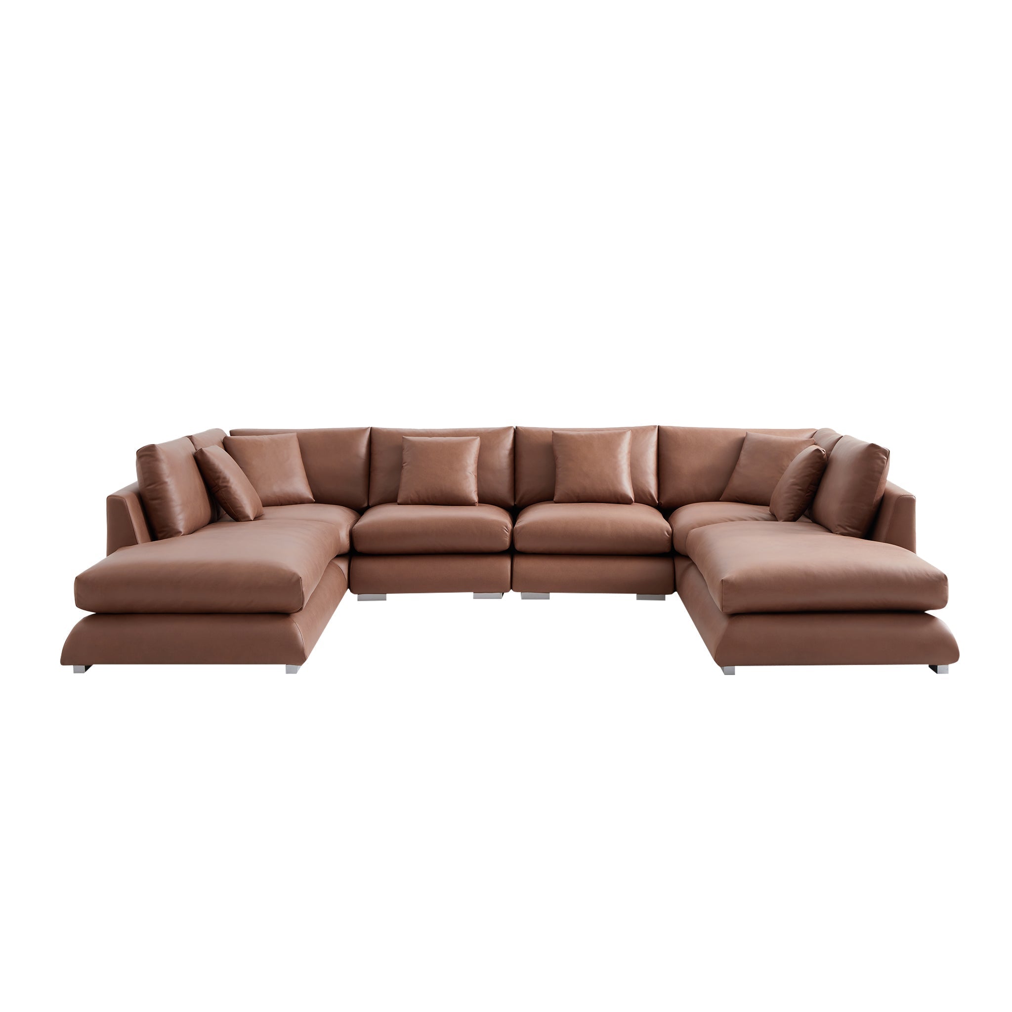 Aalto Boutique Dark Brown Feathers U-Shaped Bumper Sectional