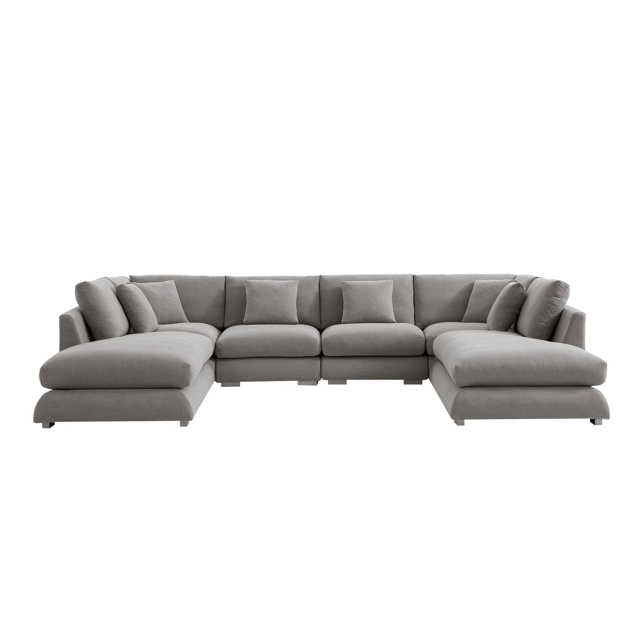 Aalto Boutique Gray Feathers U-Shaped Bumper Sectional