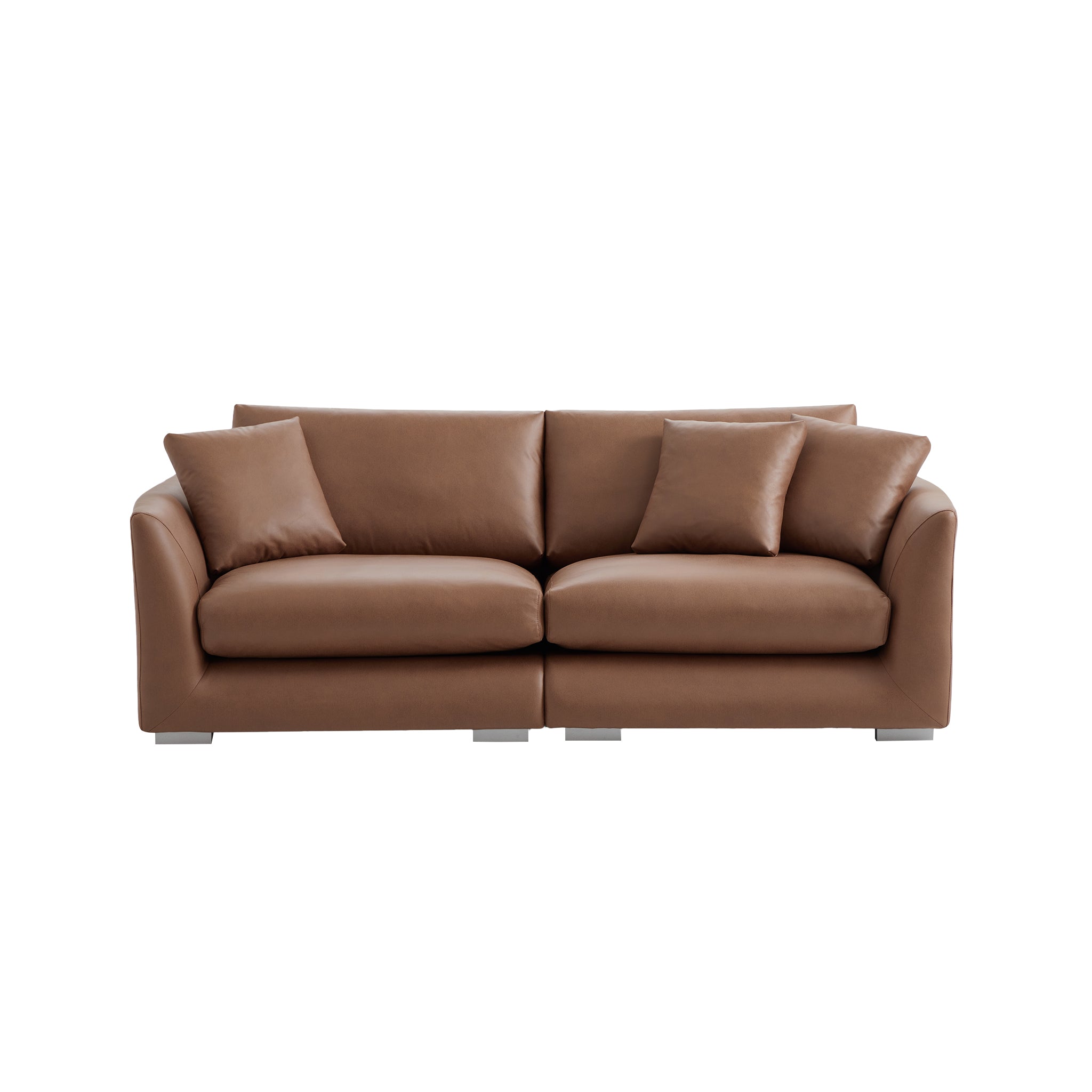 Aalto Boutique Dark Brown Air Leather Feathers Sofa