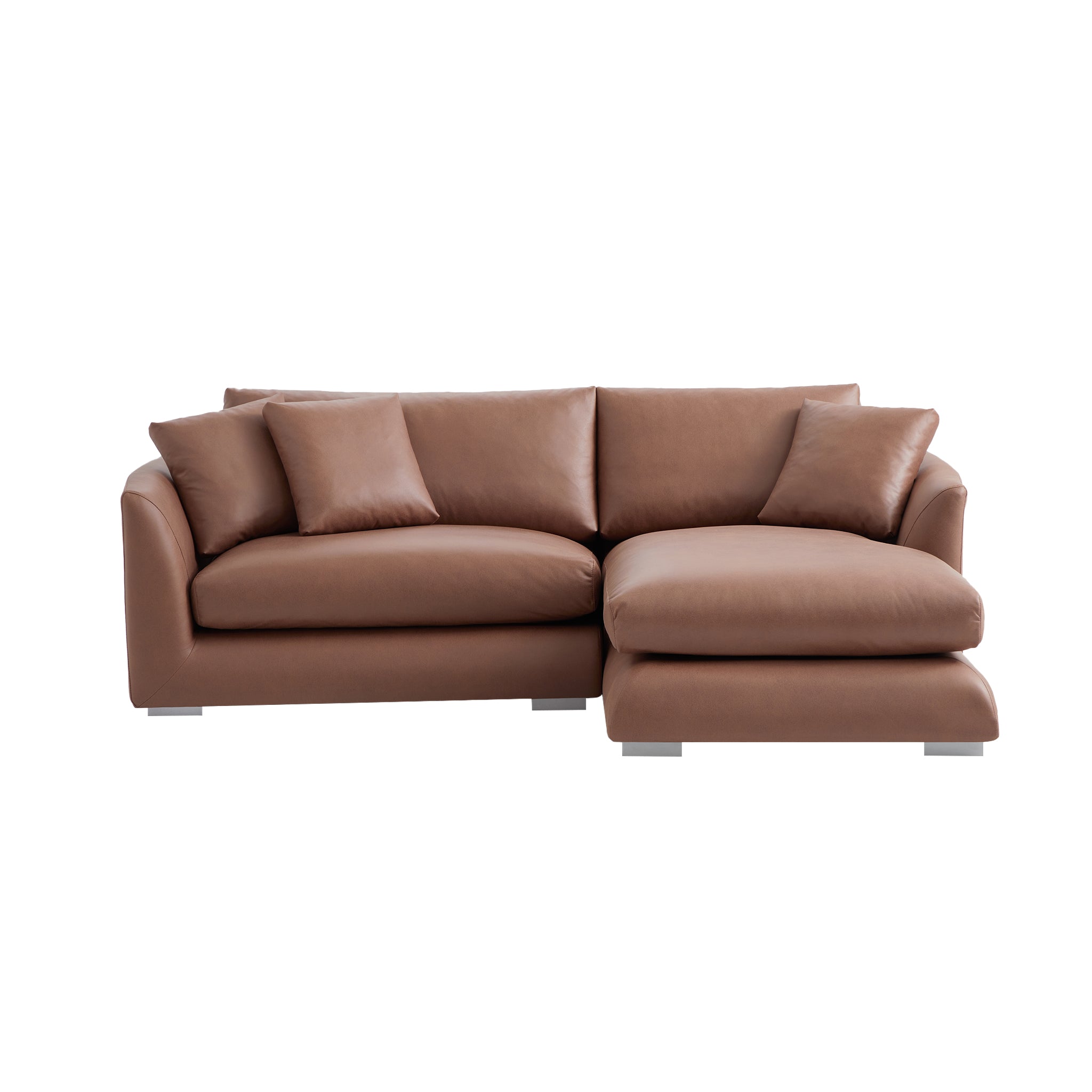 Aalto Boutique Dark Brown Air Leather Feathers Sectional