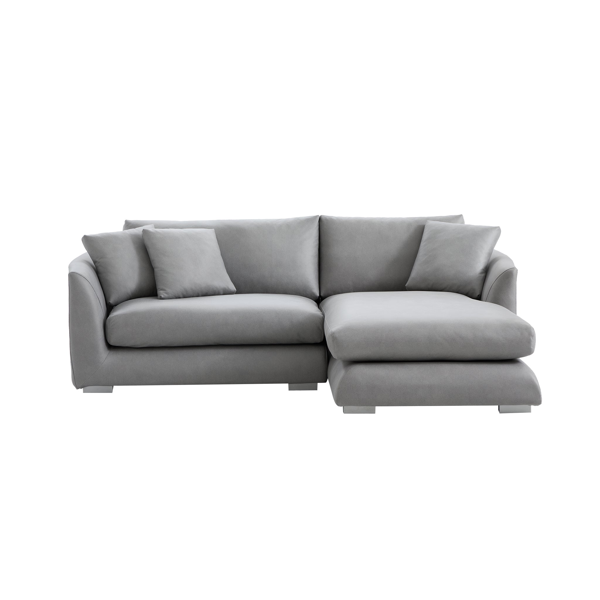 Aalto Boutique Smoky Gray Air Leather Feathers Sectional