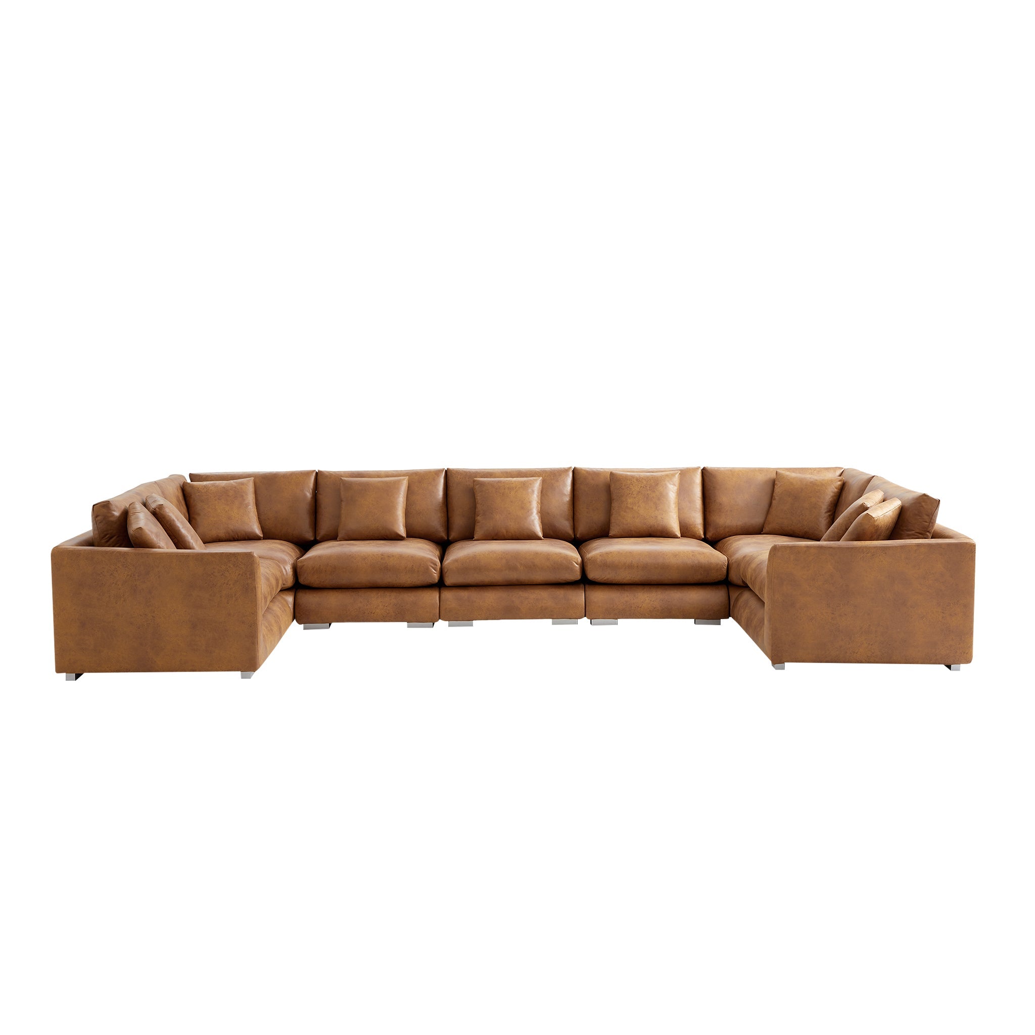 Aalto Boutique Tan Feathers U Sectional