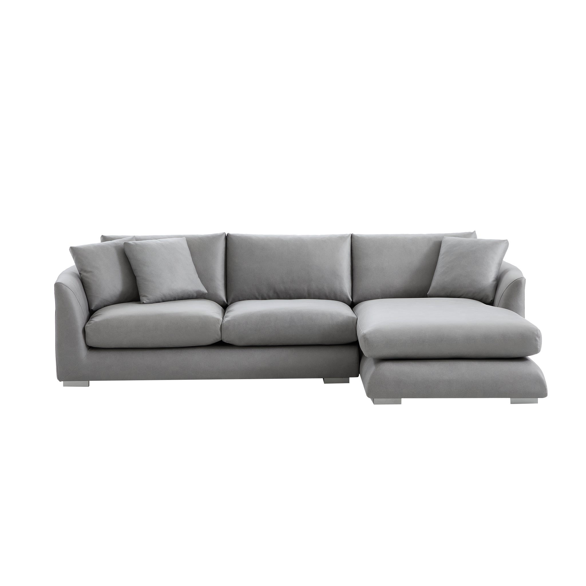 Aalto Boutique Smoky Gray Air Leather Feathers Sectional