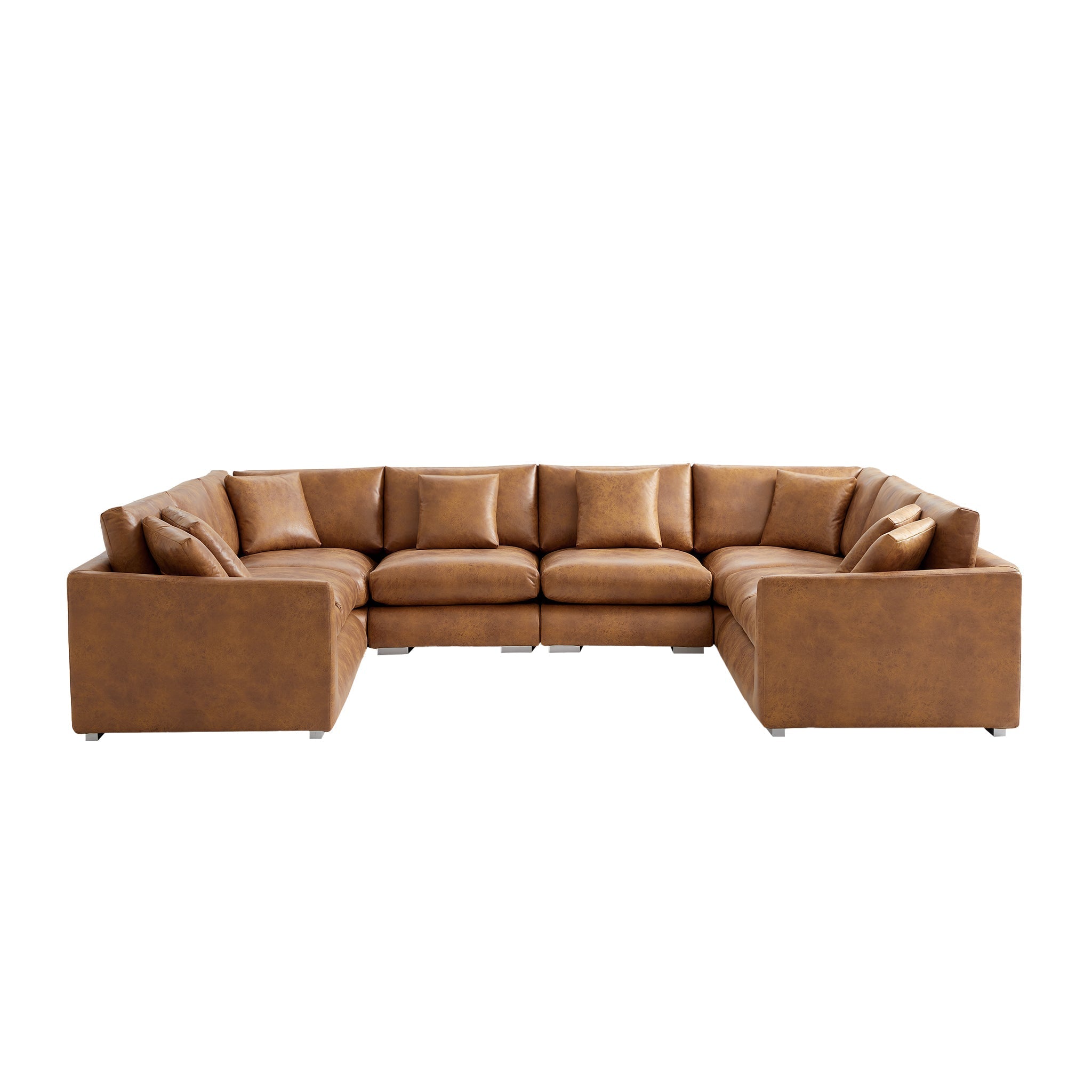 Aalto Boutique Tan Feathers U Sectional