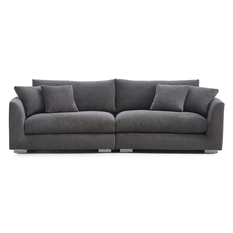 Aalto Boutique Grey Polyester Feathers Loveseat