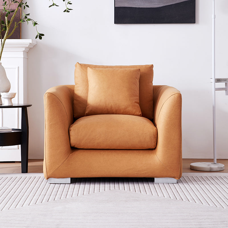 Aalto Boutique Camel Air Leather Feathers Armchair