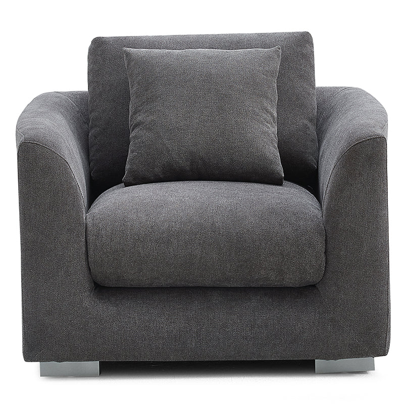 Aalto Boutique Grey Polyester Feathers Armchair