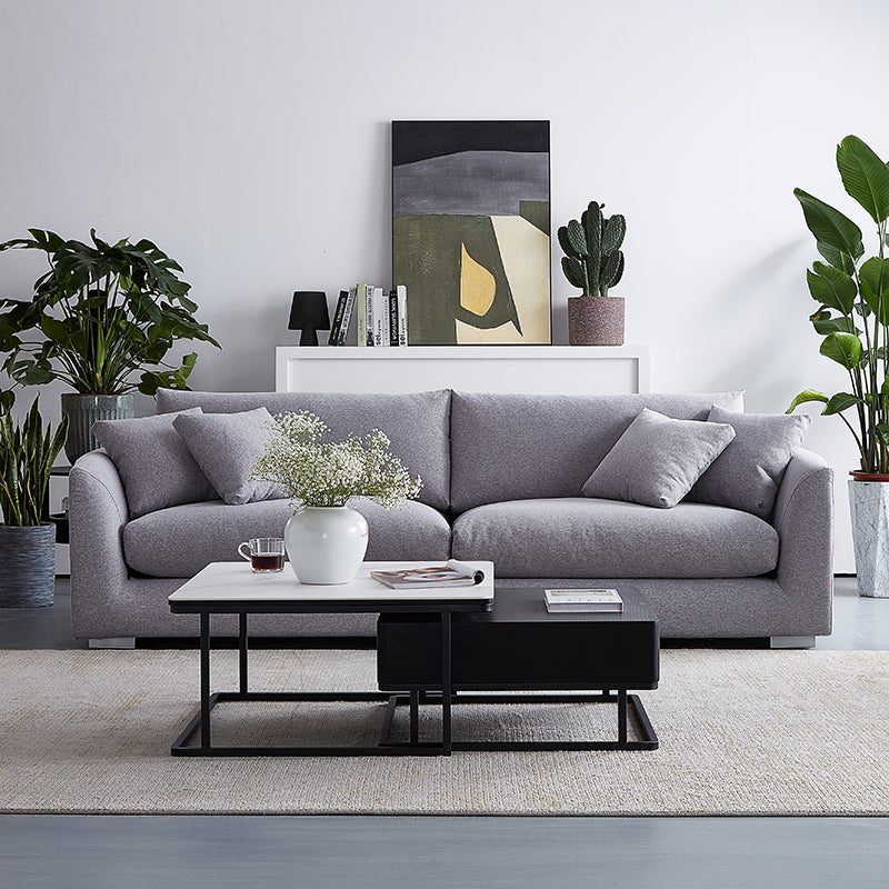 Aalto Boutique Light Grey Feathers Loveseat