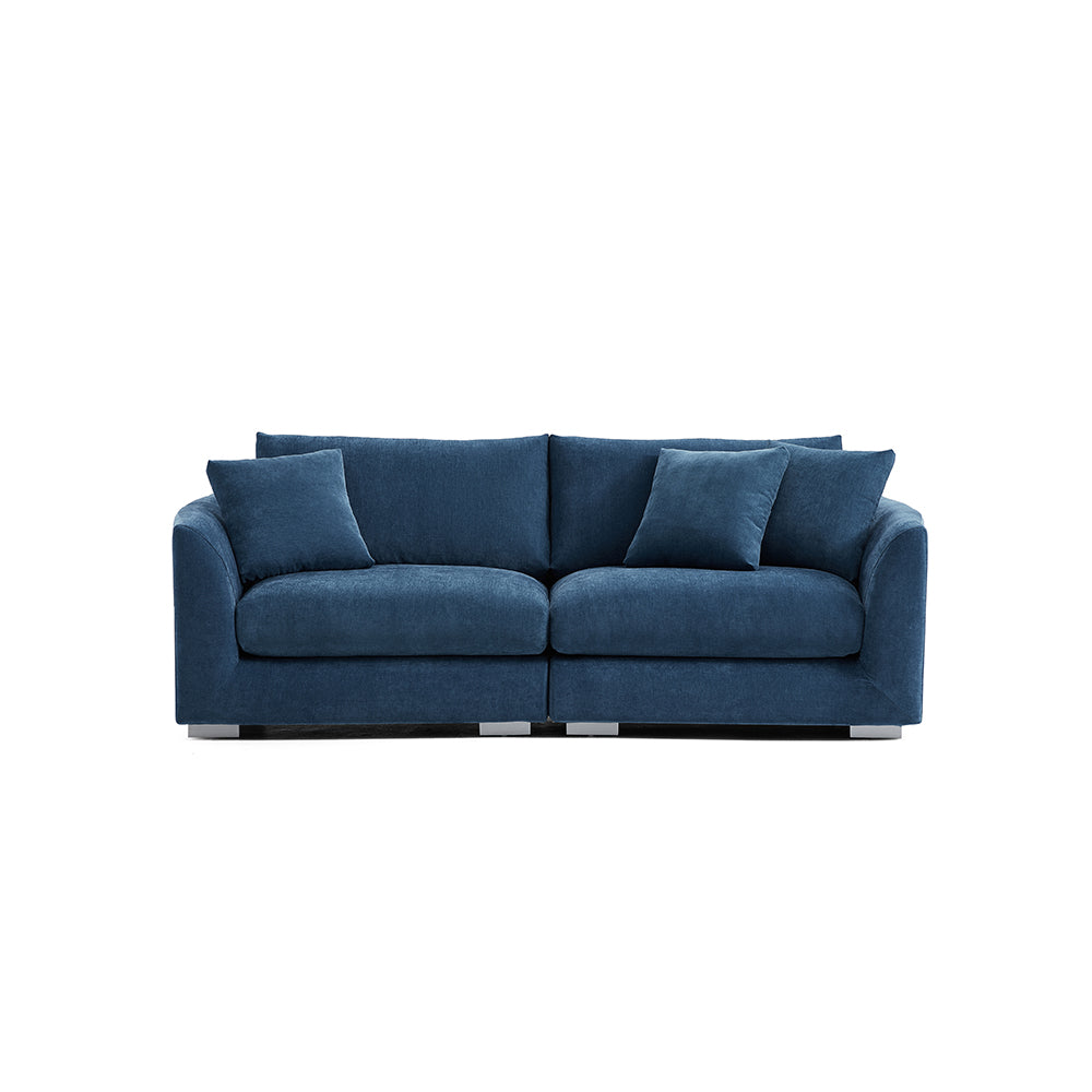 Aalto Boutique Blue & Orange Feathers Loveseat